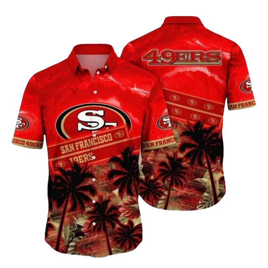 Fiery Red Palms San Francisco 49ers Red Hawaiian Shirt - Moonbestprint