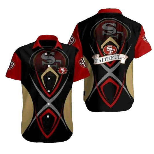 Faithful Fervor 49ers Bold Emblem Hawaiian Shirt - Moonbestprint