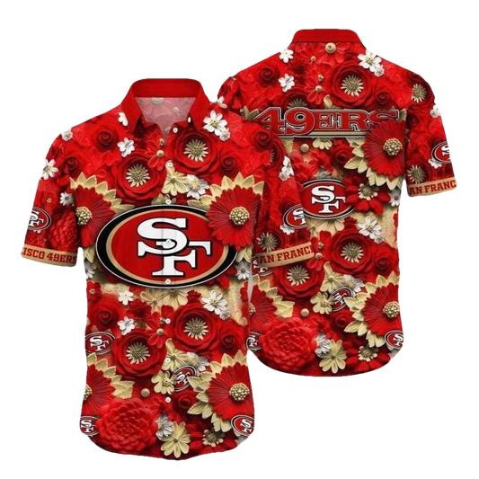 Faithful Blossoms San Francisco 49ers Hawaiian Shirt - Moonbestprint