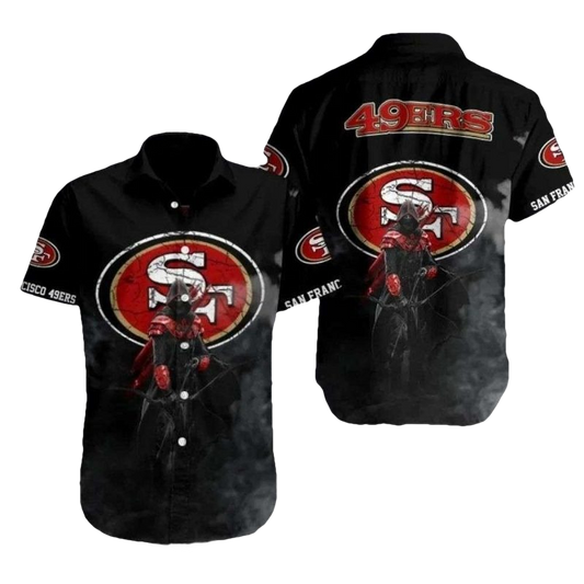 Dark Knight 49ers Gothic Guardian Hawaiian Shirt - Moonbestprint