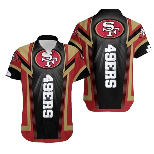 9Ers Logo Black And Gold Lightning Design Hawaiian Shirt - Moonbestprint