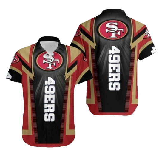 9Ers Logo Black And Gold Lightning Design Hawaiian Shirt - Moonbestprint