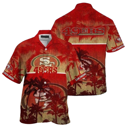 49ers Vintage Palm Beach Coconut Hawaiian Shirt - Moonbestprint