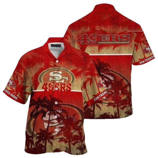 49ers Vintage Palm Beach Coconut Hawaiian Shirt - Moonbestprint