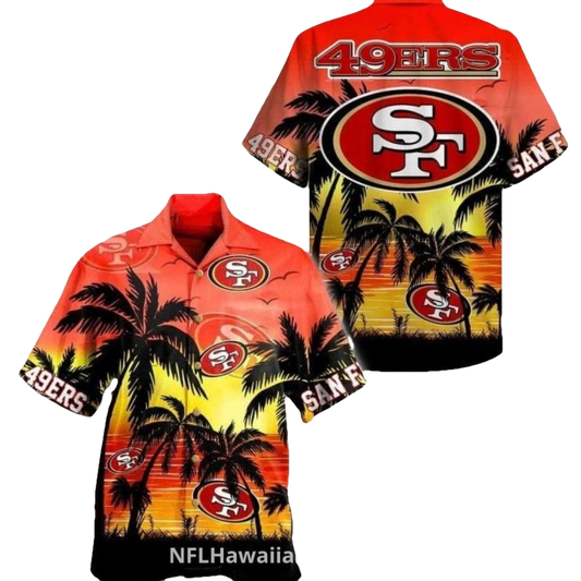 49ers Sunset Palm Beach Design Hawaiian Shirt - Moonbestprint