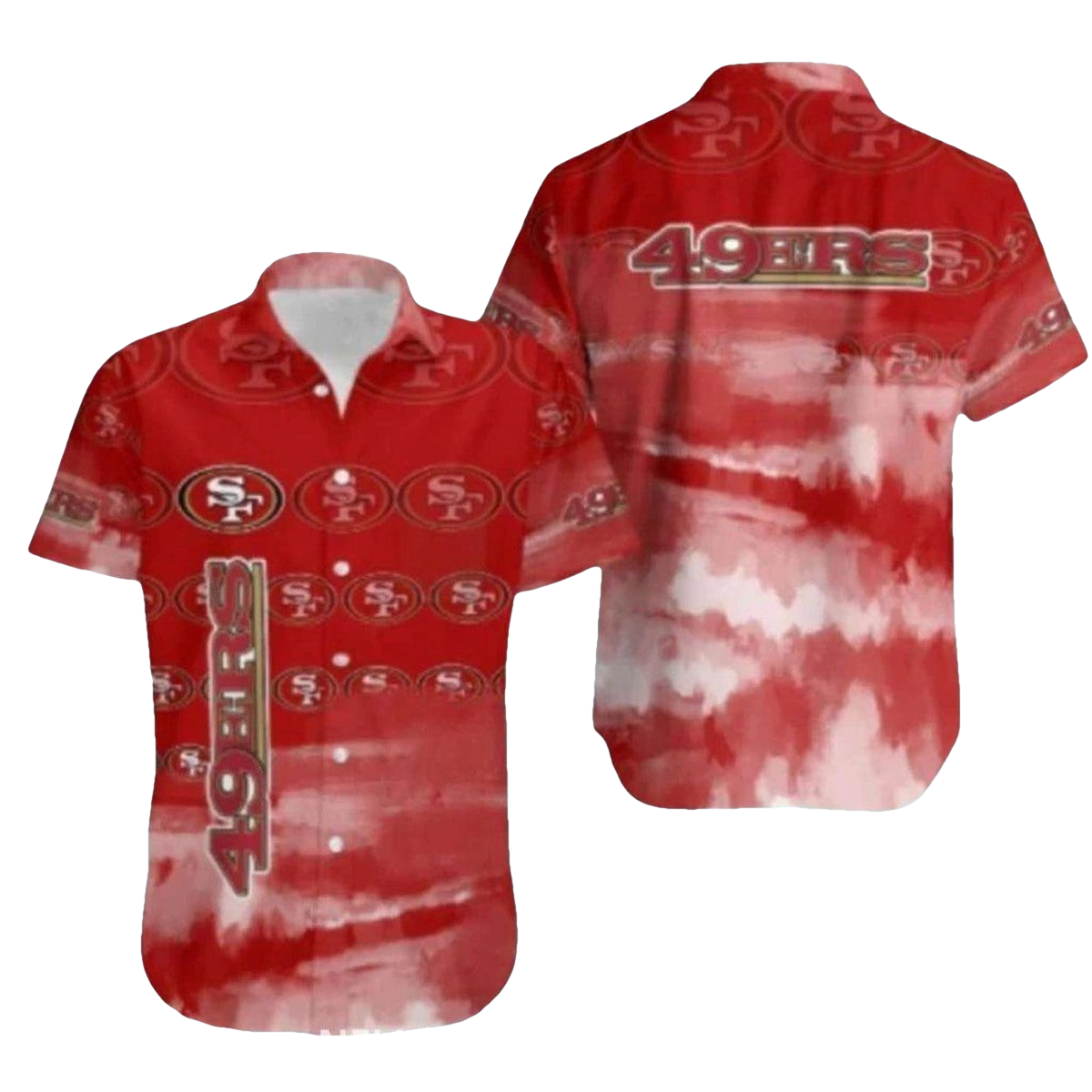 49ers Red Cloud Featuring Bold Hawaiian Shirt - Moonbestprint