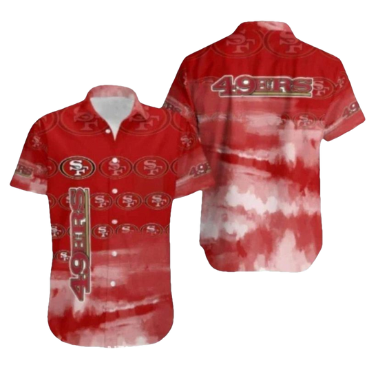49ers Red Cloud Featuring Bold Hawaiian Shirt - Moonbestprint
