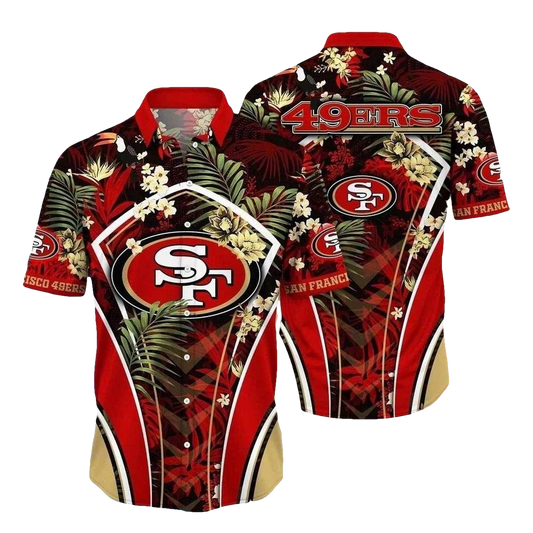 49ers Nightshade Floral Majesty Hawaiian Shirt - Moonbestprint
