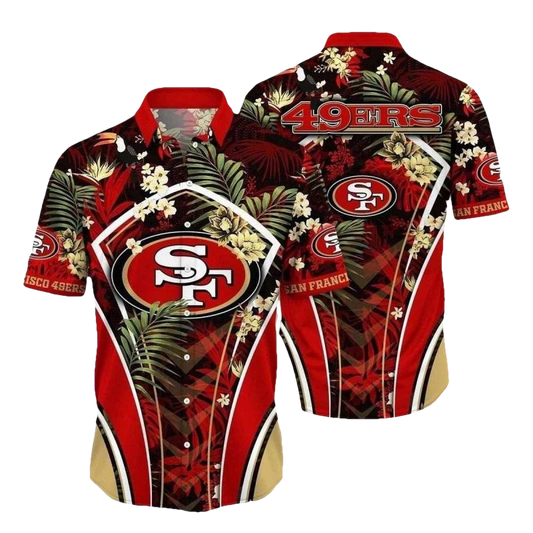 49ers Nightshade Floral Majesty Hawaiian Shirt - Moonbestprint
