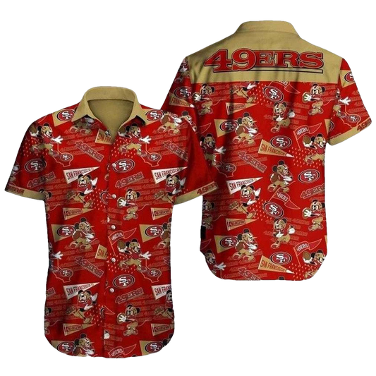 49ers And Mickey's Gameday Spirit With The 49ers Hawaiian Shirt - Moonbestprint