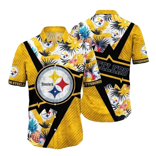 Pittsburgh Steelers Vibrant Floral Fan Hawaiian Shirt - Moonbestprint