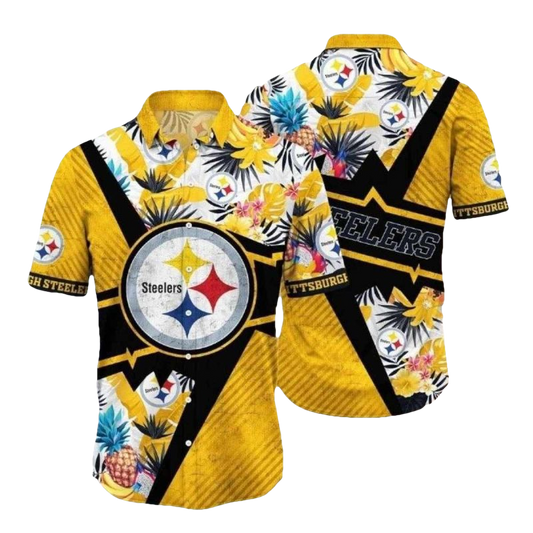 Pittsburgh Steelers Vibrant Floral Fan Hawaiian Shirt - Moonbestprint