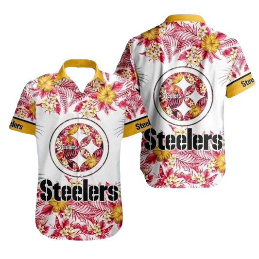 Pittsburgh Steelers Tropicana Pink Flair Hawaiian Shirt - Moonbestprint