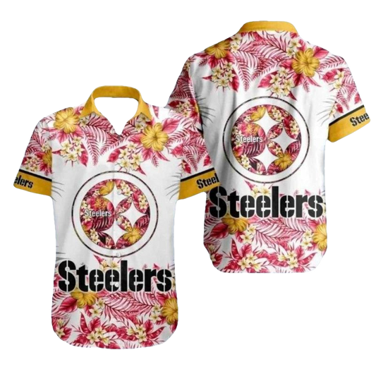 Pittsburgh Steelers Tropicana Pink Flair Hawaiian Shirt - Moonbestprint