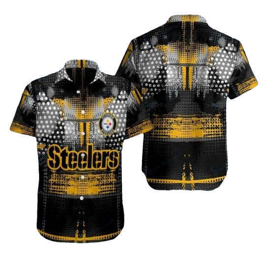 Pittsburgh Steelers Tech Inspired Black Hawaiian Shirt - Moonbestprint