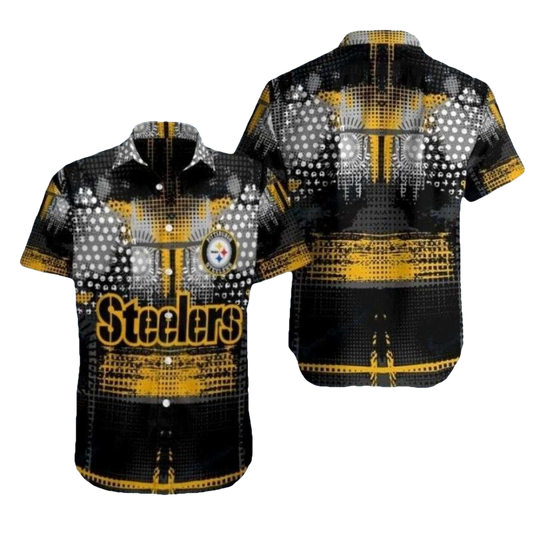 Pittsburgh Steelers Tech Inspired Black Hawaiian Shirt - Moonbestprint