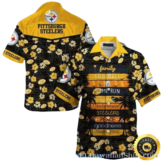 Pittsburgh Steelers Sunset Festivities Family Hawaiian Shirt - Moonbestprint