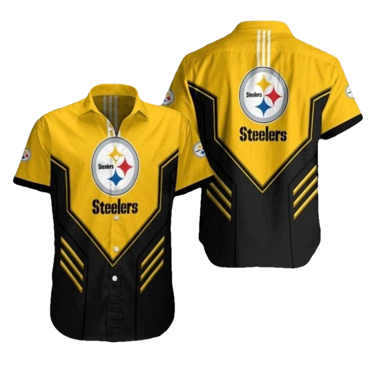 Pittsburgh Steelers Sunburst Bright Yellow Fan Statement Hawaiian Shirt - Moonbestprint
