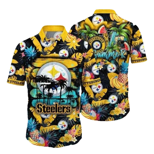 Pittsburgh Steelers Summer Vibes Pineapple Hawaiian Shirt - Moonbestprint