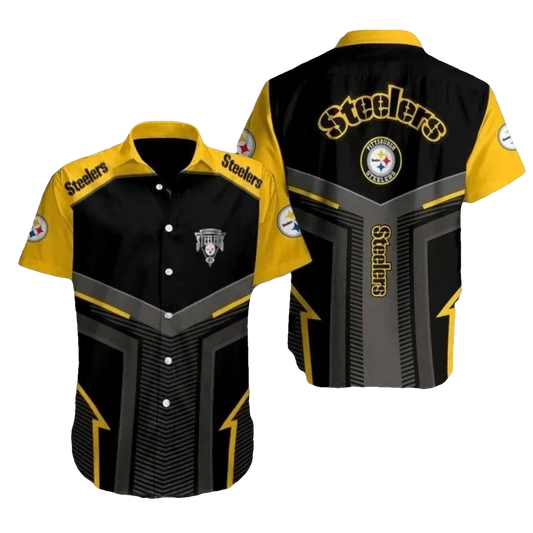 Pittsburgh Steelers Sharp Contrast Striking Hawaiian Shirt - Moonbestprint
