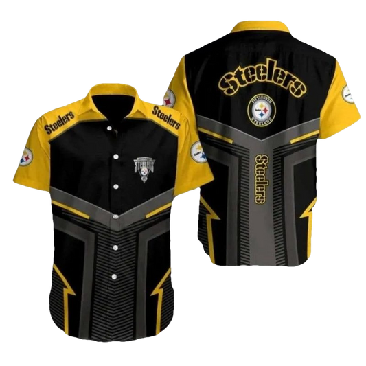 Pittsburgh Steelers Sharp Contrast Striking Hawaiian Shirt - Moonbestprint