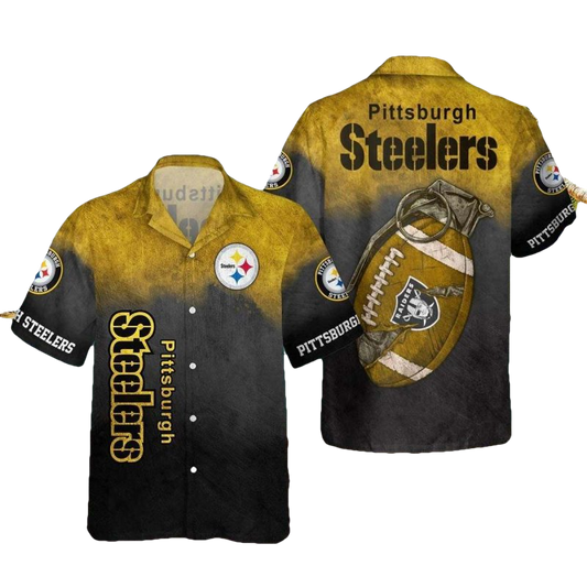 Pittsburgh Steelers Retro Ball Hawaiian Shirt - Moonbestprint