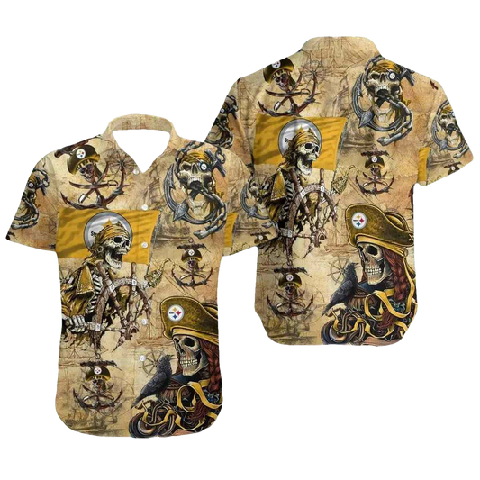 Pittsburgh Steelers Pirates Retro Summer 2025 Hawaiian Shirt - Moonbestprint