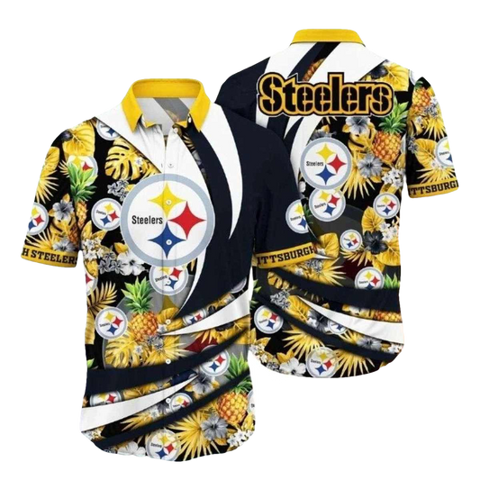 Pittsburgh Steelers Pineapple Blitz Tropical Hawaiian Shirt - Moonbestprint