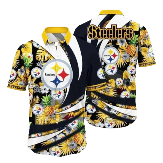 Pittsburgh Steelers Pineapple Blitz Tropical Hawaiian Shirt - Moonbestprint