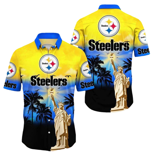 Pittsburgh Steelers Liberties Flower Hawaiian Shirt - Moonbestprint