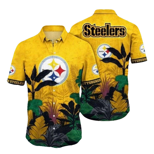 Pittsburgh Steelers Jungle Wild Foliage Hawaiian Shirt - Moonbestprint