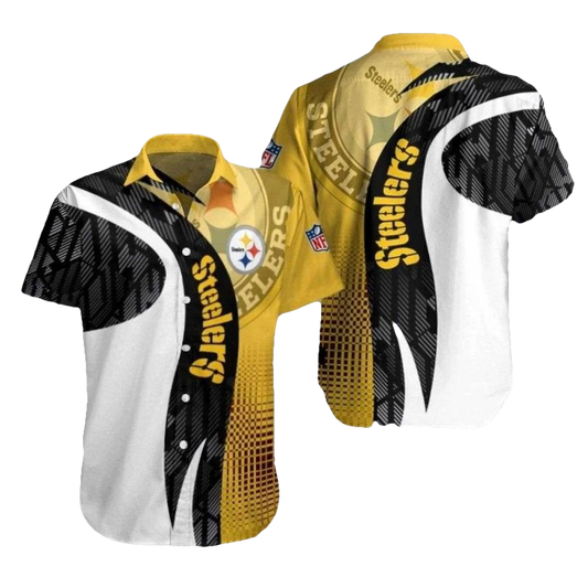 Pittsburgh Steelers Gridiron Glory Black And Yellow Hawaiian Shirt - Moonbestprint