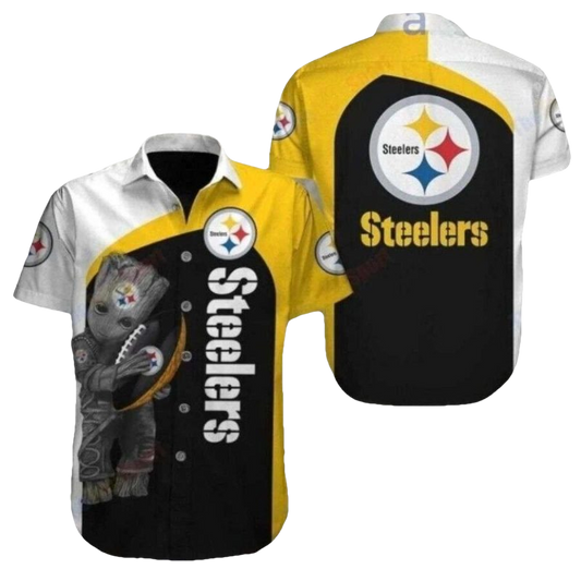 Pittsburgh Steelers Guardian Football Baby Groot Hawaiian Shirt - Moonbestprint