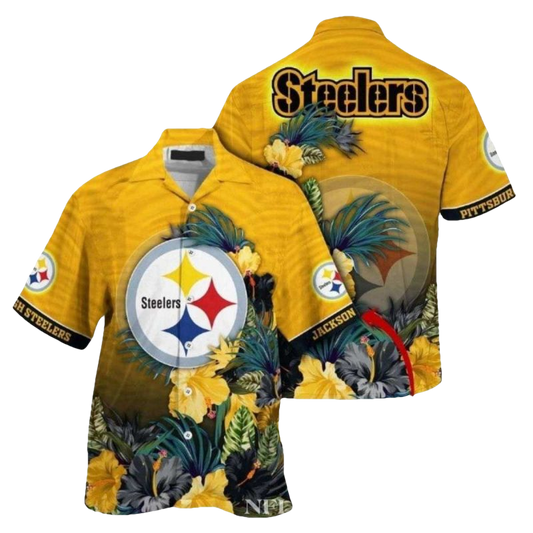 Pittsburgh Steelers Golden Tropics Fanfare Hawaiian Shirt - Moonbestprint