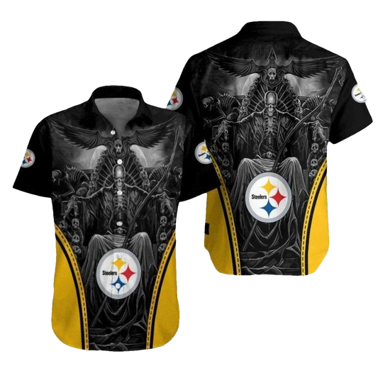 Pittsburgh Steelers Game Of Steelers Dead Skull Hawaiian Shirt - Moonbestprint