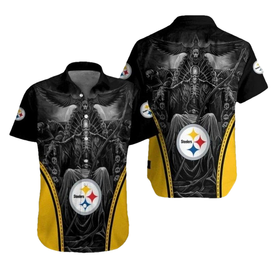 Pittsburgh Steelers Game Of Steelers Dead Skull Hawaiian Shirt - Moonbestprint
