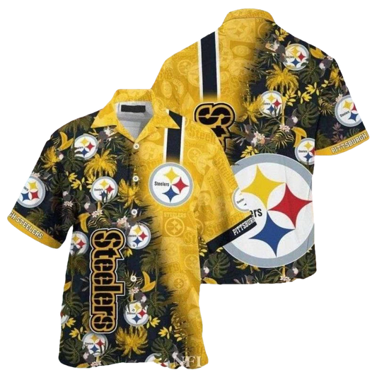 Pittsburgh Steelers Game Day Lei Festive Floral Hawaiian Shirt - Moonbestprint
