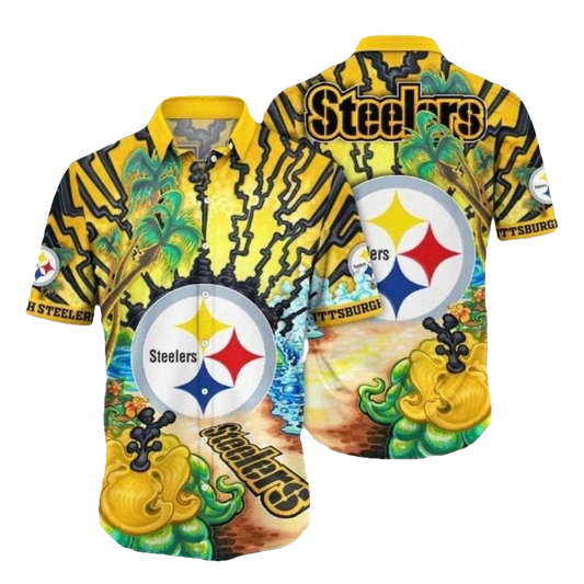 Pittsburgh Steelers Electric Wave Vibrant Hawaiian Shirt - Moonbestprint