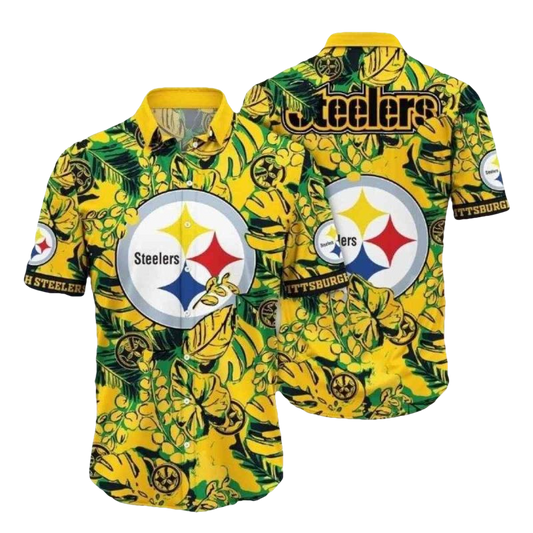 Pittsburgh Steelers Citrus Floral Blast Hawaiian Shirt - Moonbestprint