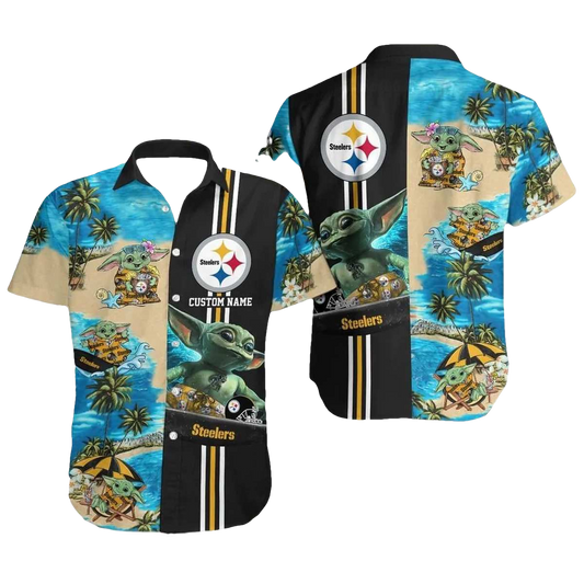 Personalized Pittsburgh Steelersbaby Yoda Summer 2025 Hawaiian Shirt - Moonbestprint