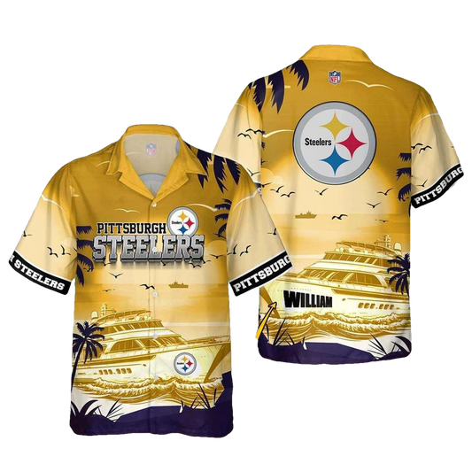 Personalized Pittsburgh Steelers Yacht Cruising Special Hawaiian Shirt - Moonbestprint