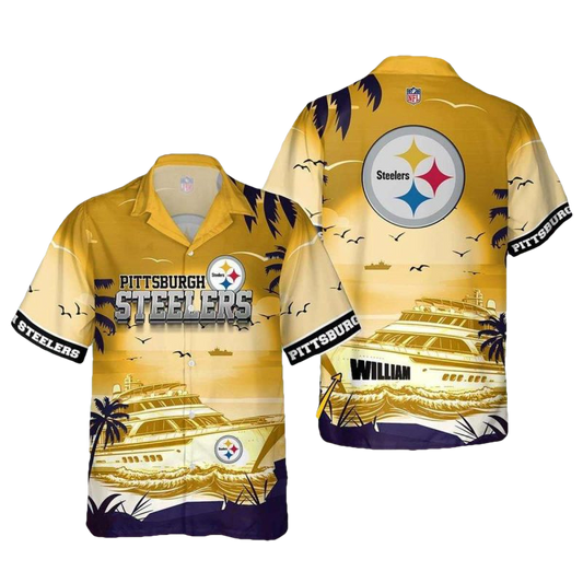 Personalized Pittsburgh Steelers Yacht Cruising Special Hawaiian Shirt - Moonbestprint