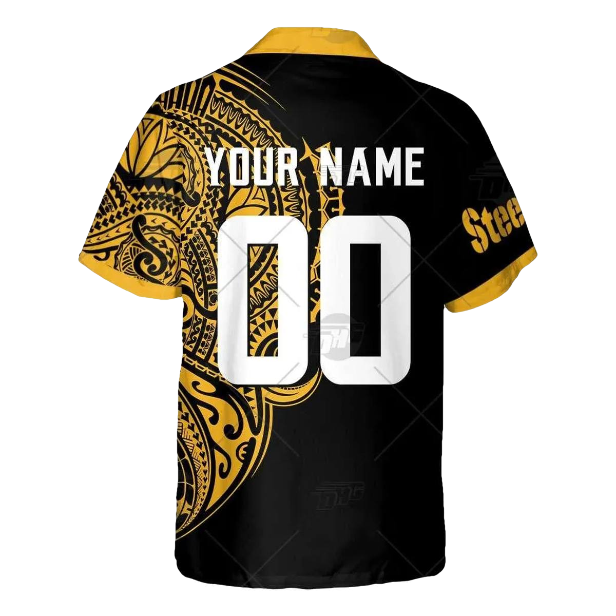 Personalized Pittsburgh Steelers Polynesian Tattoo Design Hawaiian Shirt - Moonbestprint