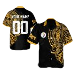 Personalized Pittsburgh Steelers Polynesian Tattoo Design Hawaiian Shirt - Moonbestprint
