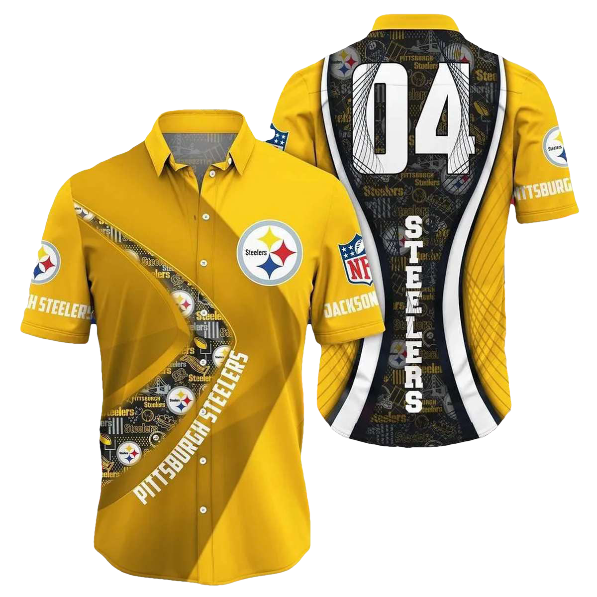 Personalized Pittsburgh Steelers Logo Game Day Vibes Super Bowl 2025 Hawaiian Shirt - Moonbestprint