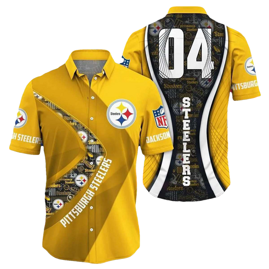 Personalized Pittsburgh Steelers Logo Game Day Vibes Super Bowl 2025 Hawaiian Shirt - Moonbestprint