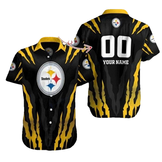 Personalized Pittsburgh Steelers Iconic Emblem Design Hawaiian Shirt - Moonbestprint