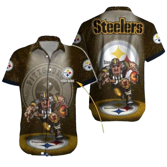 Personalized Pittsburgh Steelers Gridiron Gladiator Mascot Hawaiian Shirt - Moonbestprint