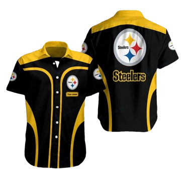 Personalized Pittsburgh Steelers Game Day Bold Stripe Black And Yellow Hawaiian Shirt - Moonbestprint