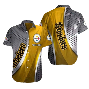 Personalized Pittsburgh Steelers Dotted Fade Modern Touch Hawaiian Shirt - Moonbestprint